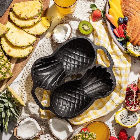 Seasoned Cast Iron Pineapple Pan