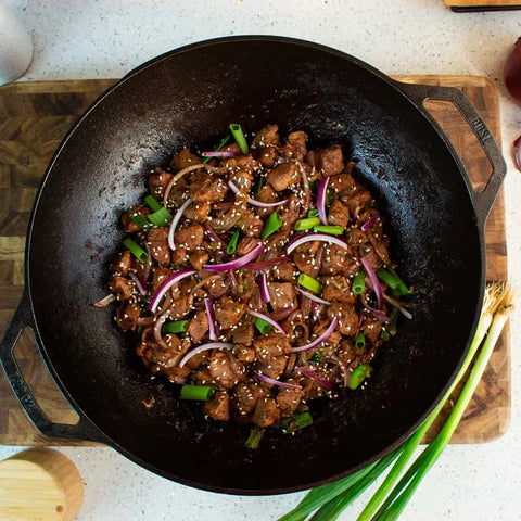 14 Inch Seasoned Cast Iron Wok