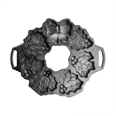 Seasoned Cast Iron Holiday Wreath Pan