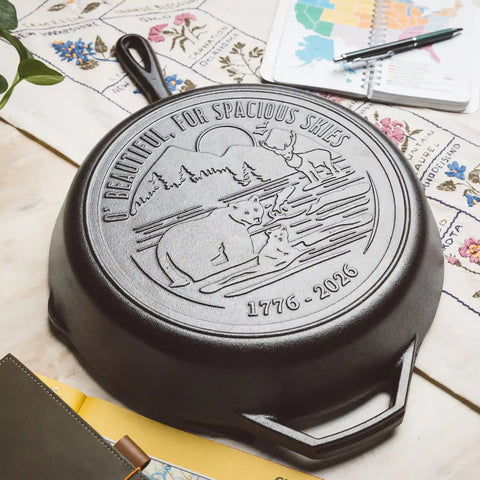 Lodge 12 Inch Seasoned Cast Iron Skillet, Spacious Skies