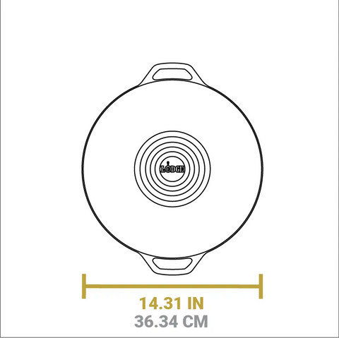 14 Inch Seasoned Cast Iron Wok