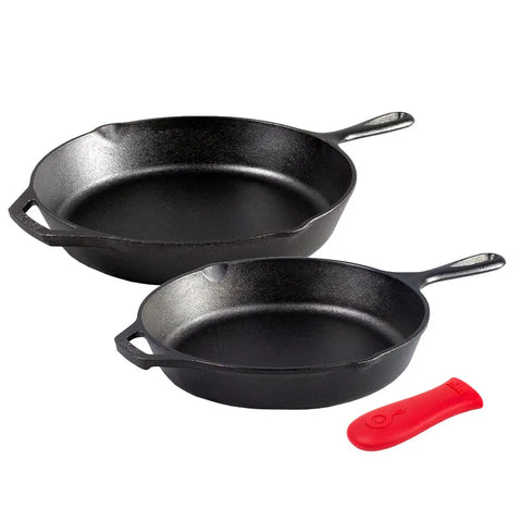 Lodge Fan-Favorite Skillets Set with Handle Holder