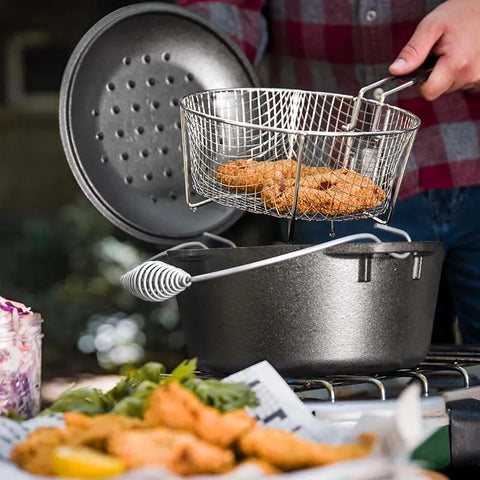 Seasoned Cast Iron Dutch Oven Frying Set